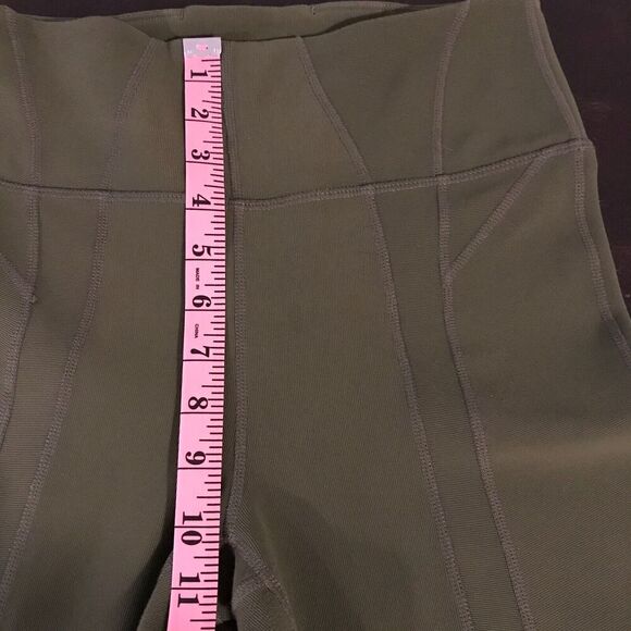 FP Movement High-Rise Lyla Flare Army Green Ribbed Yoga Pants - SMALL - Picture 4 of 10